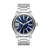 Diesel Orologio Rasp da uomo, movimento a tre lancette, cassa in acciaio inossidabile da 46 mm e bracciale in acciaio inossidabile, DZ1763