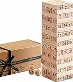 Jaques of London 2 IN 1 - GIOCA E IMPARA - ULTIMATE Tumble Tower - Classico gioco in legno - I nostri giochi Blocchi Build UPTO 1ft Tall durante il gioco Trusted Toys and Games Since 1795