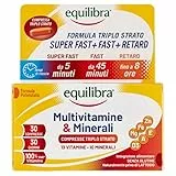 Equilibra Integratori Alimentari, Multivitamine & Minerali, Formula Potenziata, per Energia, Sostegno, Mente, Metabolismo, 30 Compresse Triplo Strato a Rilascio Differenziato nel Tempo