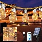 Luci Esterno Solare, Romwish 9M Catena Luminosa Esterno Solare 8 Modalità Impermeabile con Telecomando, Luci Natale Decorative per Giardino Natalizie Albero