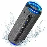 Tronsmart T7 Lite Cassa Bluetooth Portatile, 24W Altoparlante Bluetooth 5.3, 24 Ore di Gioco, Impermeabile IPX7, Luce LED, Bassi Potenti, Microfono Incorporato, Controllo App per Feste, Esterno