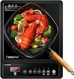 Piano cottura a induzione, piano cottura a induzione singolo AMZCHEF, 2000W Max con 10 livelli di temperatura e potenza, semplice controllo dei pulsanti, impostazione max e min