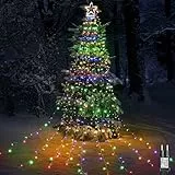Geemoo Luci di Natale con Stella, 9 * 3M 317 LED Luci Natalizie da Esterno ed Internmo, 8 modalita, Luci Decorazione Natale per Albero, Finestra, Giardino, Terrazza (Colorate)