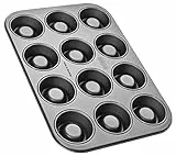 Zenker Stampo per Cupcakes a 12 Impronte Concave Ø7cm, Acciaio al Carbonio Rivestimento Antiaderente, Nero, 385 x 265 x 3 cm Per Muffin e Flan pronti da riempire