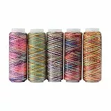 5 pezzi multicolore arcobaleno gradiente per cucire quilting filo rocchetti accessori per l'abbigliamento per ricami cucito fai da te