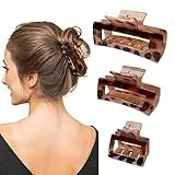 Kavya Pinze per Capelli Grande, 3 Pezzi Durevole Plastica Leopardo Mollettone Capelli Clip Artiglio, Antiscivolo Medie Fermaglio Capelli Donna Accessori per Capelli Spessi