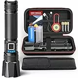 GEARLITE Torcia LED Potente Professionale, Torcia LED Ricaricabile da 10000 Lumen con 5 Modalità, Torce LED Ricaricabili Impermeabile IP65 per Campeggio Outdoor Emergenza Powerbank (Batterie Incluse)