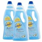 3x Emulsio Ravviva Marmo Detergente Pavimenti in Pietre Naturali ai Fiori di Cotone e Mughetto - 3 Flaconi da 750ml ognuno