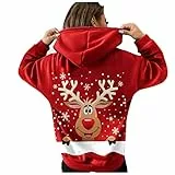 AJGRHE Felpa Girocollo di Halloween San Valentino Giacca Invernale da Donna Foderata Giacca Invernale Lunga Giacca Funzionale Giacca Di Cotone Cappotto Trapuntato Cappotto Esterno (Rosso,S)
