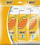Bic - Set di rasoi monouso a lama singola, per pelli sensibili, da uomo, 5 confezioni da 5