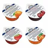 Menz&Gasser Confettura Extra Assortita Albicocca, Ciliegia, Fragola e Pesca, con Frutta di Alta Qualità, 100% Made in Italy, 100 porzioni x 25 g
