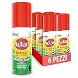 Autan Tropical Mini Spray Antizanzare Contro Zanzare Comuni, Tigre e Tropicali, Insetto Repellente Adatto ai Luoghi Tropicali, Formato Viaggio da 6 Unità (6 x 50ml)
