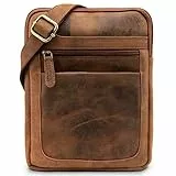 LEABAGS Borsa a Tracolla in Pelle per Uomo e Donna | Borsello Messenger con Tracolla | Borsa da Lavoro | Borsa da Trasporto | Borsa a Mano | Vera Pelle | Fox