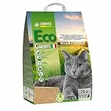 Croci Lettiera Eco Clean 20 L - Lettiera Gatti agglomerante, Biodegradabile si getta nel WC, 100% vegetale, Sabbia Antiodore di lunga durata