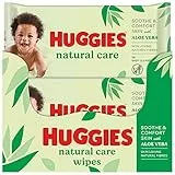 Huggies Natural Care, Salviette detergenti per neonati, 2 x Confezione da 10 x 56 salviette per neonati naturali (Totale 1120 salviette)
