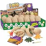 LiRiQi Kit di Scavo di Uova di Dinosauro 12 Pezzi, Scopri 12 Diversi Dinosauri Giocattolo Festa di Pasqua STEM Giocattoli per 6 7 8 9 Anni Ragazzi Ragazze Bambini Regalo di compleanno