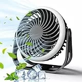 dovecina Ventilatore USB, Ventilatore da Collo Portatile, Con 5200mAh Ricaricabile Batteria, 3 Velocità Ventilatore Collo Senza Lama per Ufficio,Viaggi, Aria Aperta e Sport (Nero opaco)