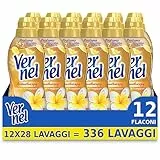 Vernel Aromatherapy Fascino di Frangipani, Ammorbidente Lavatrice Concentrato, Sensazione di Profumo come appena lavato, 12 Flaconi Da 700 ml (336 Lavaggi) - 8400 g