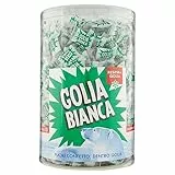 Golia Bianca, Caramelle Dure al Gusto Menta e Liquirizia, Formato Scorta, Barattolo da 800 Pezzi Incartati Singolarmente