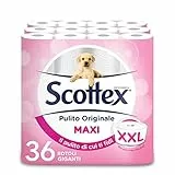 Scottex Pulito Originale Maxi Carta Igienica, 36 Maxi Rotoli da 500 Strappi