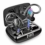 Cuffie Bluetooth Sport, Auricolari Bluetooth 5.3 Cuffie Wireless con 2 HD Mic, Cuffie Senza Fili Bassi Potenziati, 48 Ore IP7 Impermeabili Cuffiette Bluetooth, Cancellazione Rumore/Display LED/USB-C