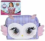 Purse Pets | Borsetta Print Perfect | Versione Gufetta Viola Scozzese, Oltre 30 Effetti Sonori E Reazioni, Giocattoli per Bambine dai 4 Anni in su