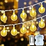 GCMacau Catena Luminosa Interno, Luci Della Stringa Del Globo Alimentate a LED Batteria,Impermeabili 11M 100 LED con Telecomando 8 Modalità per Matrimoni Balcone Natalizie Decorazioni