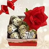 Baci Perugina Regalo di Natale - Cofanetto + 120gr di Baci Perugina Classico Fondente Luisa + Rosa Decorativa (QUADRATO NATALE)