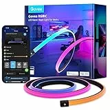 Govee Luci LED da Gioco RGBIC, 3m Luci a Corda Neon Morbide per Scrivania Gaming, Strisce LED Sincro con Razer Chroma, Controllo App Smart, con Taglio, 11 Modalità Musicali, 64+ Modalità Scena