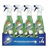Vetril - Natural, Detergente Spray Vetri e Superfici Senza Allergeni, Brillantezza Senza Aloni, 650 ml x 4