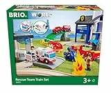 BRIO World Rescue Team Train Set per bambini dai 3 anni in su, compatibile con tutti i set e accessori ferroviari BRIO