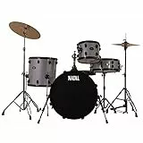 NATAL - DNA TX20 4 PEZZI WHITE SPARKLE - BLACK HARDWARE, Set Batteria Acustica in Tiglio, Colore White Sparkle