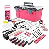 Hi-Spec Apollo Kit completo di utensili rosa per la casa da 170 pezzi con attrezzi rosa, kit per appendere quadri e cassetta degli attrezzi rosa. Per lavoretti quotidiani, fai-da-te, decorazione
