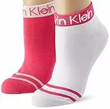 Calvin Klein Logo Welt Quarter 2 Pack, Calzini, Donna, Rosso (Magenta), Taglia unica