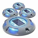 Siedinlar Luci Solari per Ponte Vialetto Luci LED Lampade Solari da Giardino per Esterni Impermeabili per Molo Giardino Marciapiede Scala 4 Pezzi (Blu)