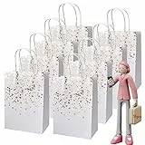15 pezzi Sacchetti da Regalo con Manici, Carta Kraft Borse per Festa Natale,Compleanno Matrimonio Bambini Celebrazioni (Oro rosa)