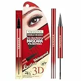 Mascara Eyeliner, mascara a doppia testa impermeabile, ad asciugatura rapida, durevole, impermeabile, colore liscio, linea di galleggiamento, ombretto, matita per sopracciglia liquida per un amesor