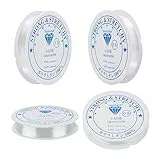 4 pezzi di filo elastico trasparente per bracciali,Filo di Perline Trasparente,Elastici per Braccialetti,Filo Elastico Trasparente Filo Nylon Cordino per Perline Resistente e Durevole per Collane