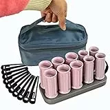 10PCS Rulli per capelli riscaldati, bigodini riscaldabili elettrici ricaricabili professionali, strumento per lo styling dei capelli, facile da usare, termostato da 160 º, calore rapido(aggiornamento)