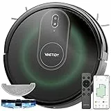 Vactidy Robot Aspirapolvere Lavapavimenti T8, Aspirazione Potenza,Controllo SIRI & APP & Alexa, Serbatoio Acqua Elettrico 2-In-1 per Pulizia Domestica/Capelli/Polvere/Lavapavimenti