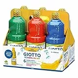 GIOTTO School Paint - Confezione Da 6 Tempere Pronte A Base D'Acqua, 1lt, Super Lavabile