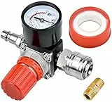 Regolatore di Pressione per Compressore Sidereum '1/4 Regolatore di Pressione Aria 175 PSI per compressore d' aria(3 Fori)