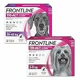 Frontline Triact, 6 Pipette, Cane XS (2-5Kg), Antiparassitario per Cani e Cuccioli di Lunga Durata & Frontline Triact, 6 Pipette, Cane L (20-40Kg), Antiparassitario per Cani e Cuccioli di Lunga Durata