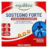 Equilibra Integratori Alimentari, Sostegno Forte, Integratore con Creatina, Arginina, Vitamine C, B1, per Incrementare le Prestazioni Fisiche, con Succo Concentrato di Arancio, 22 Bustine Monodose