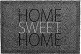 oKu-Tex Zerbino, Tappeto Ingresso, Interno, Antiscivolo, Lavabile, Antracite Melange, Poliammide, Home Sweet Home Anthracite, 40 x 60 cm