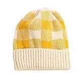 rtdgcv Berretto vintage da uomo, spazzola invernale foderata, morbido e caldo, berretto lavorato a maglia, berretto da sci, paraorecchie per bambini, invernale, a quadri, berretto invernale lavorato a