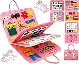 VIPNAJI Busy Board 3 Strati, Giochi Montessori, Pannello Sensoriale Tavola Busy Board per Bambini 1-5 Anni, l'apprendimento delle Abilità di Vita
