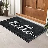 KARAEASY Zerbino ingresso casa, Zerbino Ingresso esterno Tappeto antiscivolo Zerbino impermeabile Lavabile Resistente allo sporco Tappeto da cucina 60 * 90 cm Nero