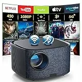 【Auto Focus/Keystone】Proiettore WiFi Bluetooth 1080P Nativo, Proiettore 4K Supporto 450 ANSI, Zemeollo Videoproiettore Portatile Zoom 50%, Supporta Dolby Surround, Proiettore Home Cinema