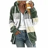 Giacca in pile da donna per le attività all'aria aperta, autunno inverno, 48 taglie grandi, leggera, per le mezze stagioni, giacca trapuntata, giacca invernale, giacca in pile, taglia L, verde, XL